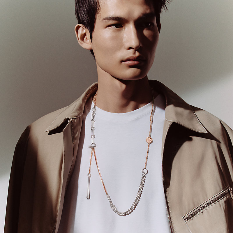 ロングネックレス 《ミックス・アンド・H》 - シルバー | Hermès